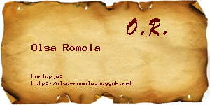 Olsa Romola névjegykártya